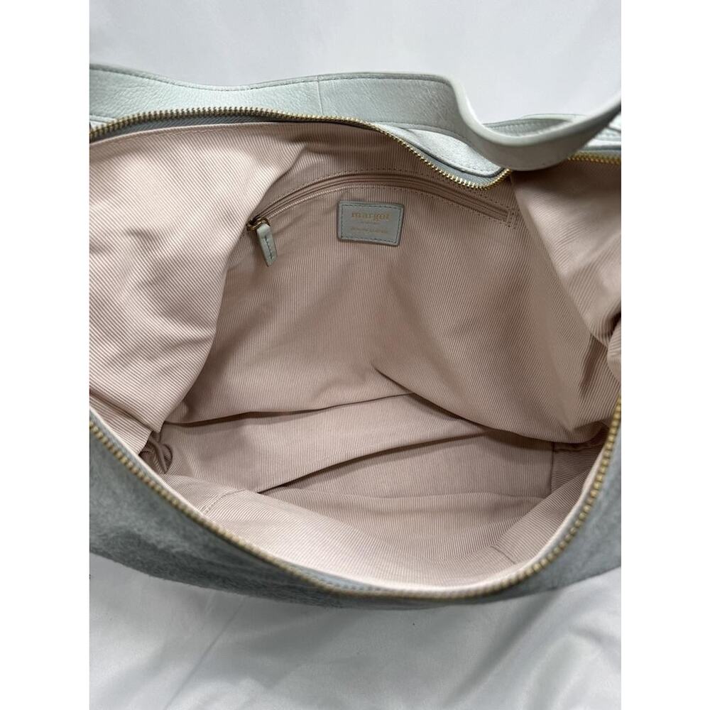 Margot New York Gabi Maxi Hobo Bag Womens Large Mint Suede Leather Purse Boho - Picture 7 of 12